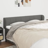  Headboard with Ears Dark Grey 163 cm Fabric