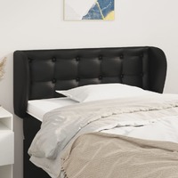  Headboard with Ears Black 103 cm Faux Leather