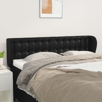 Headboard with Ears Black 147x23x78/88 cm Faux Leather