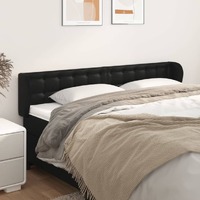  Headboard with Ears Black 203 cm Faux Leather