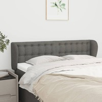  Headboard with Ears Dark Grey 147x23x78/88 cm Fabric