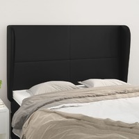  Headboard with Ears Black 147x23x118/128 cm Faux Leather