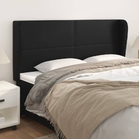  Headboard with Ears Black 163x23x118/128 cm Faux Leather