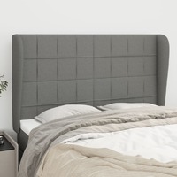  Headboard with Ears Dark Grey 147 cm Fabric