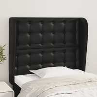  Headboard with Ears Black 83 cm Faux Leather