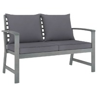  Garden Bench 120 cm with Dark Grey Cushion Solid Acacia Wood