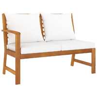  Garden Bench 114.5 cm with Cream Cushion Solid Acacia Wood