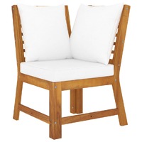  Sectional Corner Sofa with Cream Cushion Solid Acacia Wood