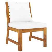  Sectional Middle Sofa with Cream Cushion Solid Acacia Wood