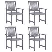  Garden Chairs 4 pcs Solid Acacia Wood Grey