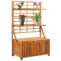  Storage Box with Trellis 99x55x160 cm Solid Acacia Wood