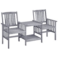  Garden Chairs with Tea Table 159x61x92 cm Solid Acacia Wood