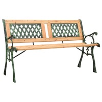  Garden Bench 122 cm Cast Iron and Solid Firwood