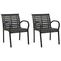  Garden Chairs 2 pcs Steel and WPC Black