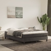  Bed Frame without Mattress Dark Grey Queen Velvet