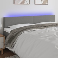  LED Headboard Dark Grey 160x5x78/88 cm Fabric