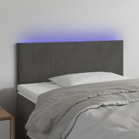  LED Headboard Dark Grey 100 cm Velvet