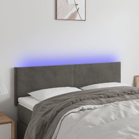  LED Headboard Dark Grey 144x5x78/88 cm Velvet