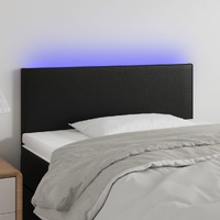  LED Headboard Black 100 cm Faux Leather