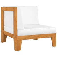  Sectional Corner Sofa &amp; Cream White Cushions Solid Acacia Wood