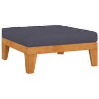  Sectional Footrest with Dark Grey Cushion Solid Acacia Wood