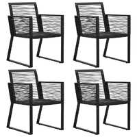  Garden Chairs 4 pcs Rope Rattan Black