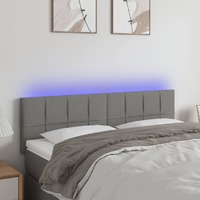  LED Headboard Dark Grey 144 cm Fabric
