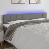  LED Headboard Dark Grey 160 cm Fabric