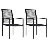  Garden Chairs 2 pcs PVC Rattan Black