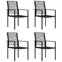  Garden Chairs 4 pcs PVC Rattan Black