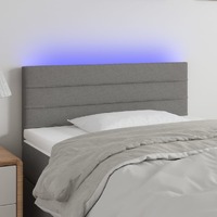  LED Headboard Dark Grey 100 cm Fabric
