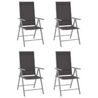  Folding Garden Chairs 4 pcs Textilene Black