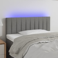 LED Headboard Dark Grey 100x5x78/88 cm Fabric