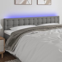  LED Headboard Dark Grey 160 cm Fabric