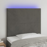  LED Headboard Dark Grey 100 cm Velvet