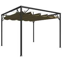  Garden Gazebo with Retractable Roof 3x3 m Taupe 180 g/m²