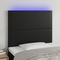  LED Headboard Black 80 cm Faux Leather