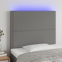  LED Headboard Dark Grey 80 cm Fabric