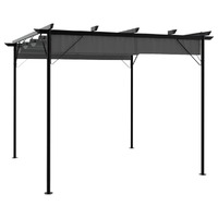  Pergola with Retractable Roof Anthracite 3x3 m Steel 180 g/m²