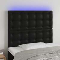  LED Headboard Black 100 cm Faux Leather