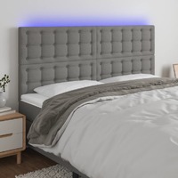 LED Headboard Dark Grey 160 cm Fabric