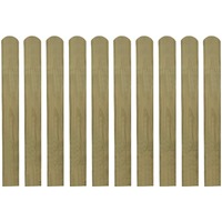  Impregnated Fence Slats 10 pcs Wood 80 cm