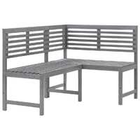  Garden Corner Bench Grey 140 cm Solid Acacia Wood
