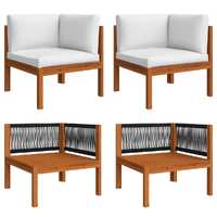  Garden Corner Sofas 2 pcs with Cushions Solid Acacia Wood