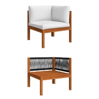  Garden Corner Sofa with Cushions Solid Acacia Wood