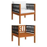  Garden Chair with cushion Solid Acacia Wood
