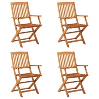  Folding Garden Chairs 4 pcs Solid Eucalyptus Wood