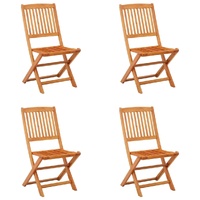  Folding Garden Chairs 4 pcs Solid Eucalyptus Wood