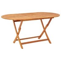  Folding Garden Table 160x85x75 cm Solid Eucalyptus Wood