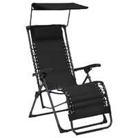  Folding Deck Chair Textilene Black